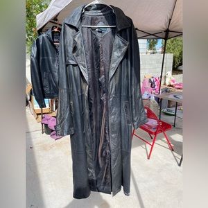 Men’s leather trench coat